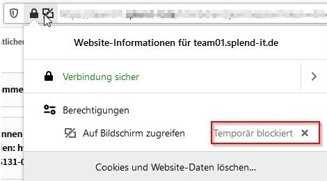 Firefox - Bildschirm teilen blockiert