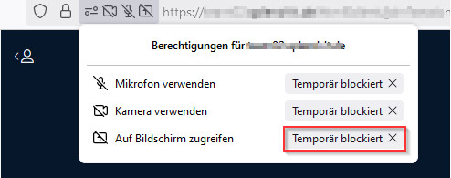 Firefox - Bildschirm teilen blockiert