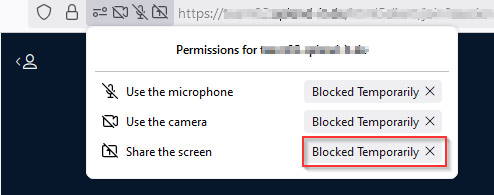 Firefox - Screen sharing blocked