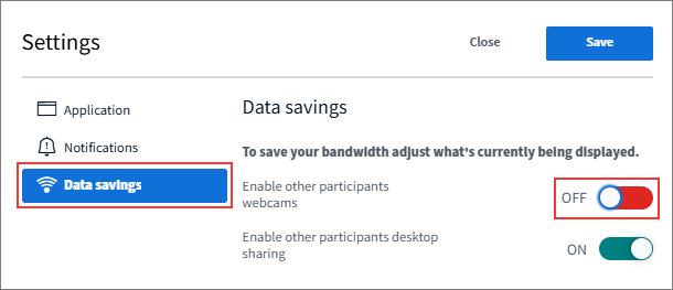 Online Meeting - open settings