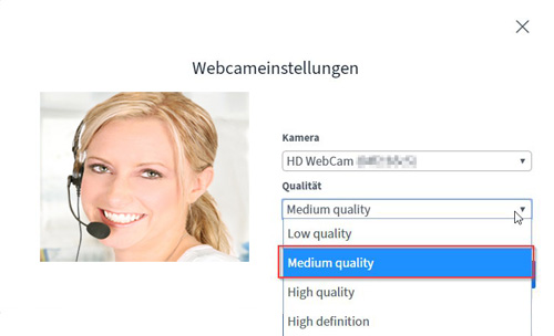 Live-Meeting - Webcam-Einstellungen